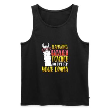 Lama Mathematics - Men's Premium Organic Tank Top - black - Front - AI Model Male 178 light (178cm)