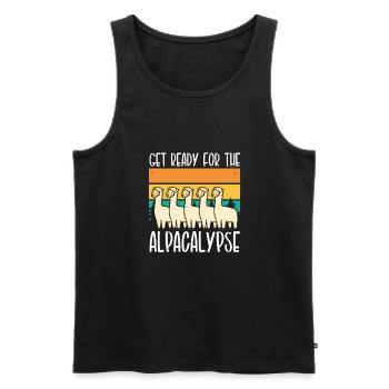 Get ready for the - Men's Premium Organic Tank Top - black - Front - AI Model Male 178 light (178cm)