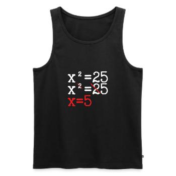 Das Ergebnis Von X Ist 5 - Männer Premium Bio Tank Top - Schwarz - Vorne - AI Model Male 178 light (178cm)