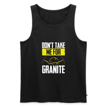 Don't think of me as granite - Men's Premium Organic Tank Top - black - Front - AI Model Male 178 light (178cm)