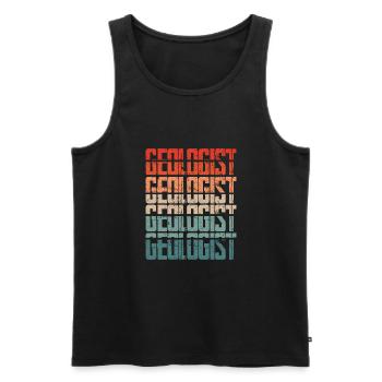 Geologist retro vintage - Men's Premium Organic Tank Top - black - Front - AI Model Male 178 light (178cm)