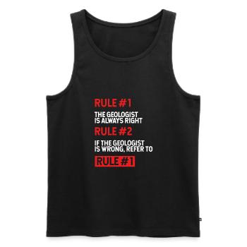Geologist Rules - Men's Premium Organic Tank Top - black - Front - Michal (187cm)