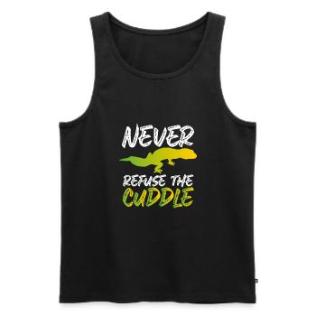 Never refuse to cuddle - Men's Premium Organic Tank Top - black - Front - AI Model Male 178 light (178cm)