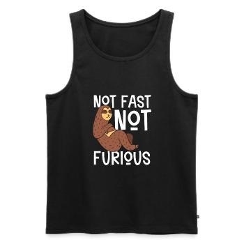 Not fast, not angry - Men's Premium Organic Tank Top - black - Front - AI Model Male 178 light (178cm)