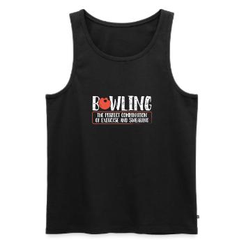 Bowling exercise and swearing - Men's Premium Organic Tank Top - black - Front - Michal (187cm)