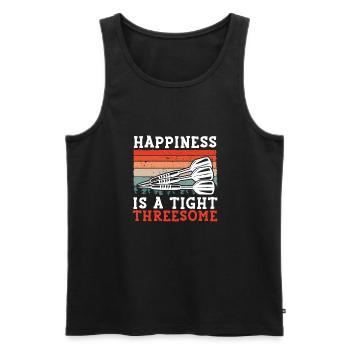 Glück ist ein enger Dreier - Männer Premium Bio Tank Top - Schwarz - Vorne - AI Model Male 178 light (178cm)