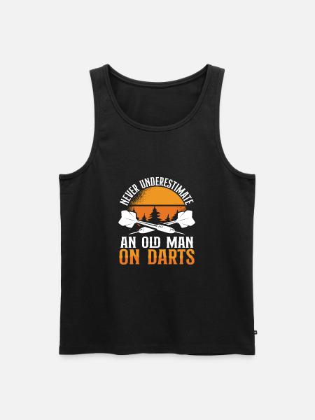 Old man darts with sun - Men's Premium Organic Tank Top - black