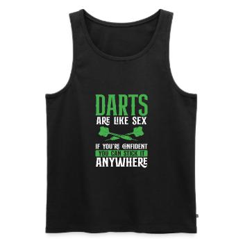 Darts are like sex - Men's Premium Organic Tank Top - black - Front - Michal (187cm)
