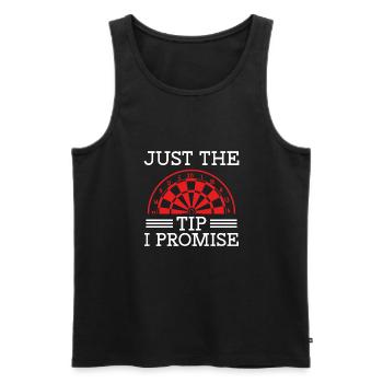 Nur der Tipp, den ich verspreche - Männer Premium Bio Tank Top - Schwarz - Vorne - AI Model Male 178 light (178cm)