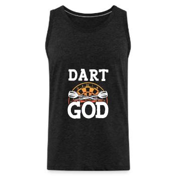 Dartgott Dartscheibe - Männer Premium Bio Tank Top - Anthrazit - Vorne - Alexander (188cm)