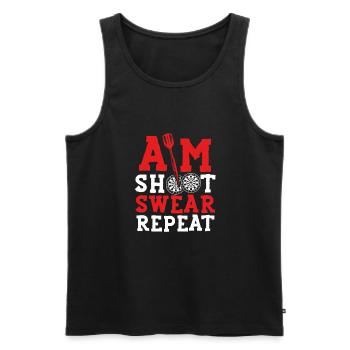 Target shooting, swearing, repeating - Men's Premium Organic Tank Top - black - Front - Michal (187cm)