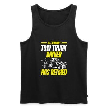 A Legendary Tow truck driver - Men's Premium Organic Tank Top - black - Front - AI Model Male 178 light (178cm)
