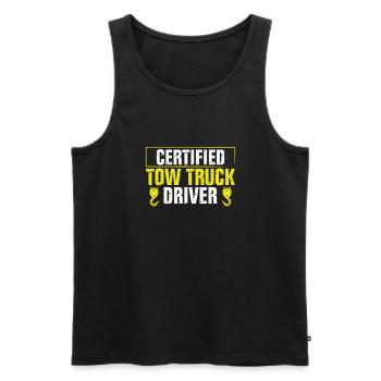 Zertifizierter Abschleppwagenfahrer - Männer Premium Bio Tank Top - Schwarz - Vorne - Michal (187cm)