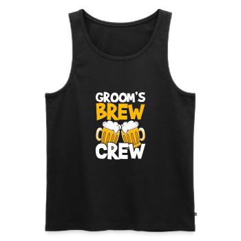 Groom Brewing Team - Men's Premium Organic Tank Top - black - Front - Michal (187cm)