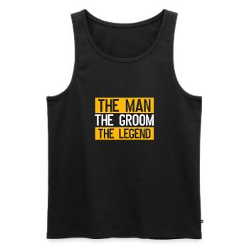 Groom the legend - Men's Premium Organic Tank Top - black - Front - Michal (187cm)