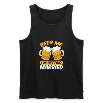 I will get married - Men's Premium Organic Tank Top - black - Front - Michal (187cm)