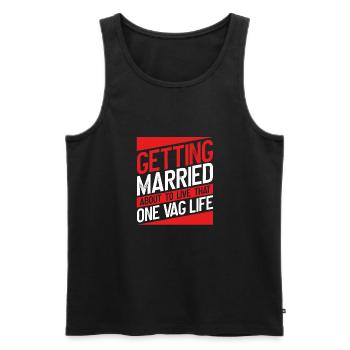 Living with a woman - Men's Premium Organic Tank Top - black - Front - Michal (187cm)