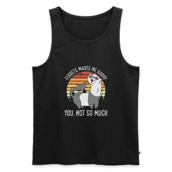 Frettchen Macht Mich Glücklich - Männer Premium Bio Tank Top - Schwarz - Vorne - AI Model Male 178 light (178cm)