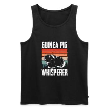 Guinea Pig Whisperer Retro - Men's Premium Organic Tank Top - black - Front - Michal (187cm)