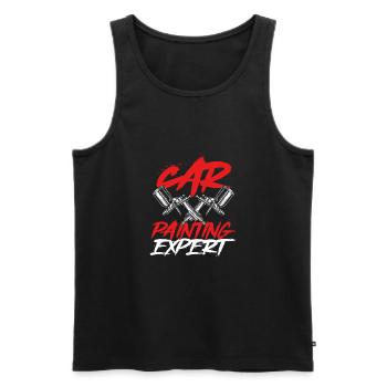 Expert en peintre automobile - Débardeur bio Premium Homme - noir - Devant - Michal (187cm)
