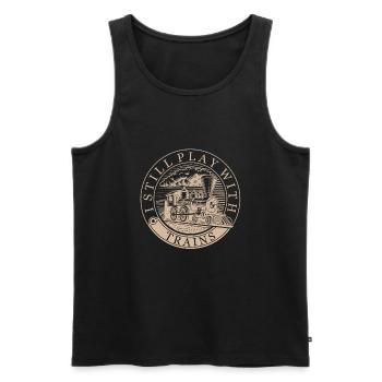 Train model builder, model locomotive locomotive locomotive - Men's Premium Organic Tank Top - black - Front - AI Model Male 178 light (178cm)
