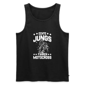 Motocross Enduro Motorrad Freestyle Extrem Sport - Männer Premium Bio Tank Top - Schwarz - Vorne - Michal (187cm)