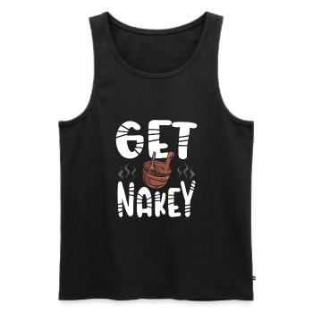 Machen Sie Sich In Der Sauna Nackt - Männer Premium Bio Tank Top - Schwarz - Vorne - AI Model Male 178 light (178cm)