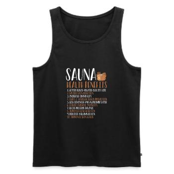 Avantages pour la santé du sauna - Débardeur bio Premium Homme - noir - Devant - Michal (187cm)