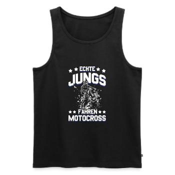 Motocross Enduro Motorrad Freestyle Extrem Sport - Männer Premium Bio Tank Top - Schwarz - Vorne - Michal (187cm)