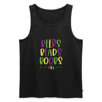 Bier perlen Brüste - Männer Premium Bio Tank Top - Schwarz - Vorne - Michal (187cm)
