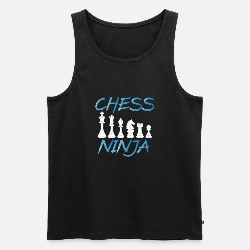 Pièces d’échecs Ninja - Débardeur bio Premium Homme - noir