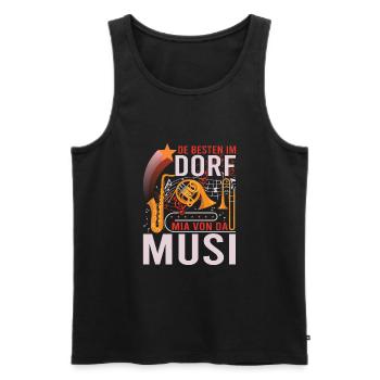 Dorfmusik Musikkapelle Musiker volkstümliche Musik - Männer Premium Bio Tank Top - Schwarz - Vorne - Michal (187cm)