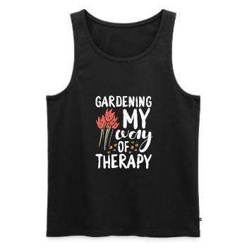 My therapy path - Men's Premium Organic Tank Top - black - Front - AI Model Male 178 light (178cm)