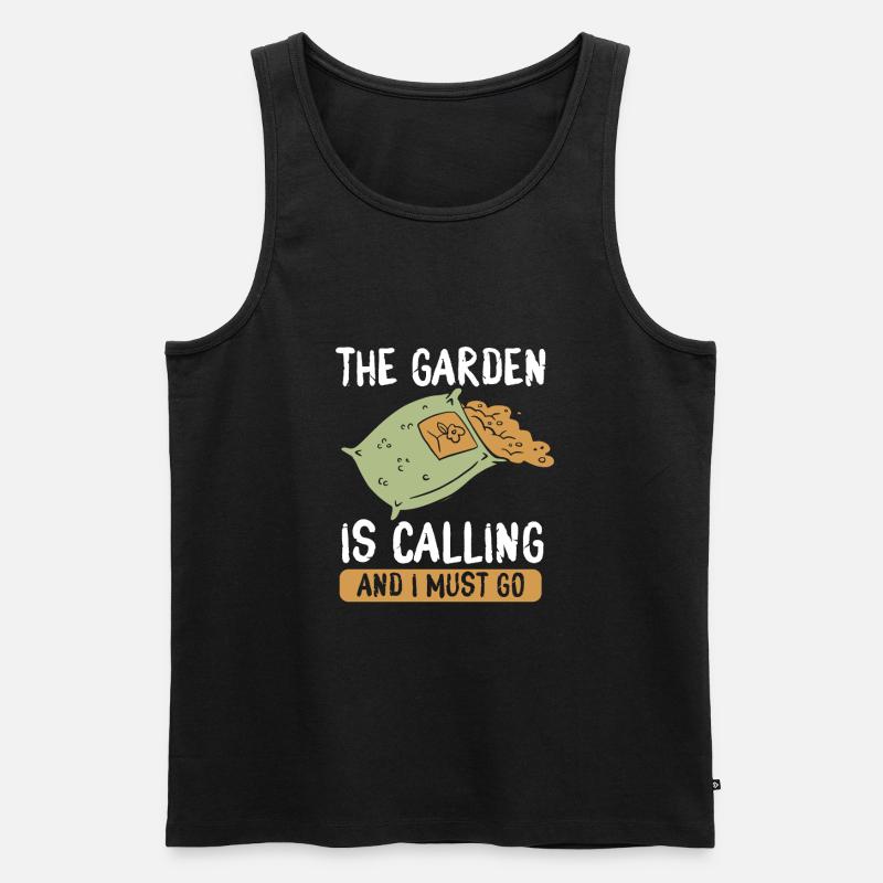 Der Garten Ruft - Männer Premium Bio Tank Top - Schwarz