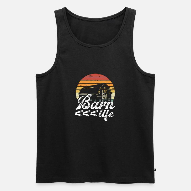 Scheunenleben Retro - Männer Premium Bio Tank Top - Schwarz