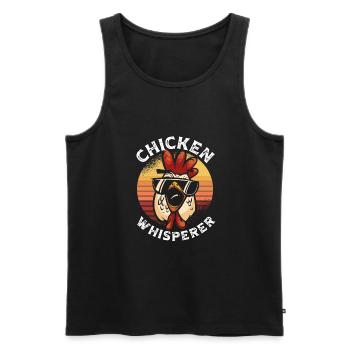 Chicken whisperer retro - Men's Premium Organic Tank Top - black - Front - AI Model Male 178 light (178cm)
