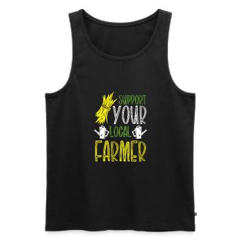 Soutenez votre agriculteur local - Débardeur bio Premium Homme - noir - Devant - Michal (187cm)