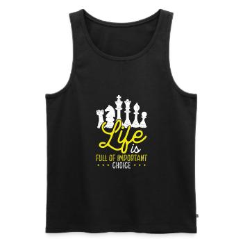 Life is full of choice - Men's Premium Organic Tank Top - black - Front - AI Model Male 178 light (178cm)