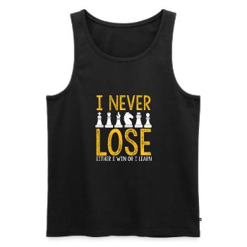 I never lose a chess game - Men's Premium Organic Tank Top - black - Front - AI Model Male 178 light (178cm)
