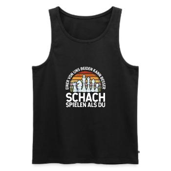I can play chess better than you - Men's Premium Organic Tank Top - black - Front - AI Model Male 178 light (178cm)
