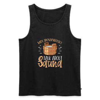 Parlez du sauna - Débardeur bio Premium Homme - noir - Devant - AI Model Male 178 light (178cm)