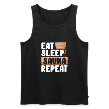 Manger Dormir et répéter le sauna - Débardeur bio Premium Homme - noir - Devant - Michal (187cm)