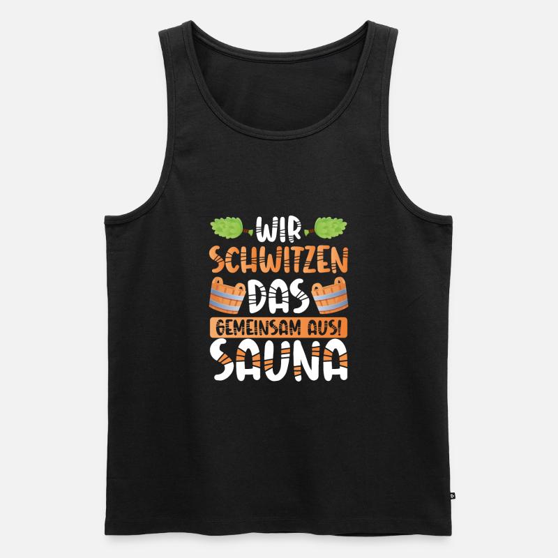Wir schwitzen das Gemeinsam aus - Männer Premium Bio Tank Top - Schwarz