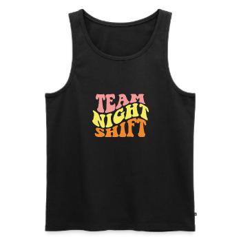 Night Shift Team Bunt - Men's Premium Organic Tank Top - black - Front - AI Model Male 178 light (178cm)