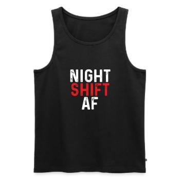 Night shift af - Men's Premium Organic Tank Top - black - Front - AI Model Male 178 light (178cm)