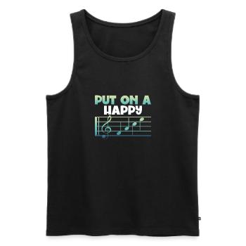 Put Cheerful Music Notes On - Men's Premium Organic Tank Top - black - Front - Michal (187cm)
