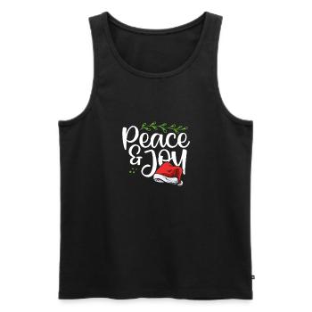 Peace and joy at Christmas - Men's Premium Organic Tank Top - black - Front - Michal (187cm)