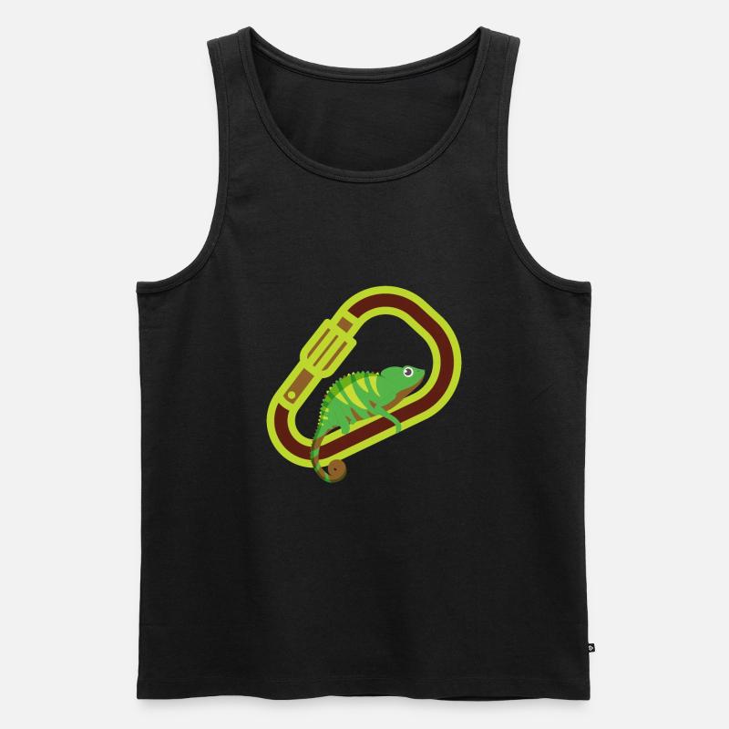 Bouldern, Klettern, Freiklettern Chameleon Boulder - Männer Premium Bio Tank Top - Schwarz