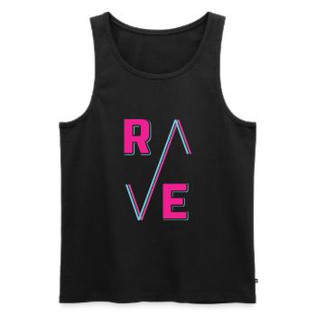 Techno House Party EDM Festival Goa Electro Rave - Débardeur bio Premium Homme - noir - Devant - AI Model Male 178 light (178cm)