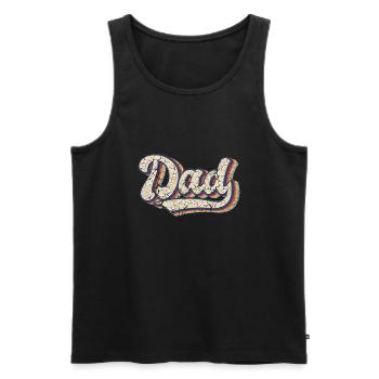 Retro Vintage Daddy 60s 70s 80s 90 Party Costume - Men's Premium Organic Tank Top - black - Front - AI Model Male 178 light (178cm)